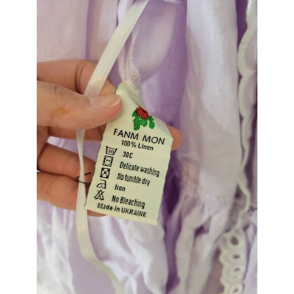 Fanm Mon Cide Linen Dress $368 Violet S NWT - Picture 5 of 6